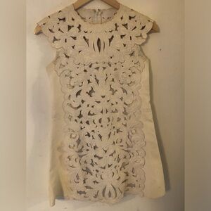 Vintage leather cut out designer mini dress (no tag) 
Sz 4